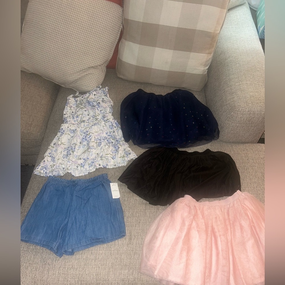 Mixed Girls' Skirt & Short Lot - Navy, Black, Pink, Chambray, Floral